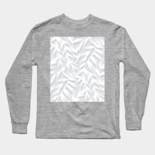 Painted Gray Leaves Long Sleeve T-Shirt